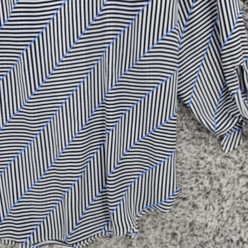 Talbots Women Preppy Nautical Stripe Blouse Size X US XL Black White Blue Career - Picture 14 of 16